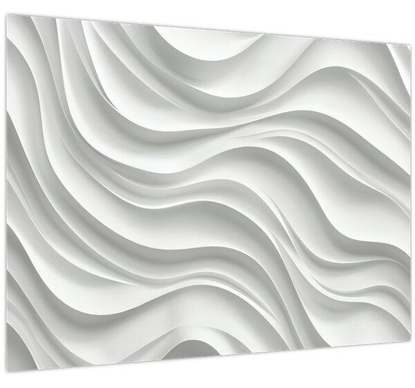Slika - 3D bijeli valovi (70x50 cm)