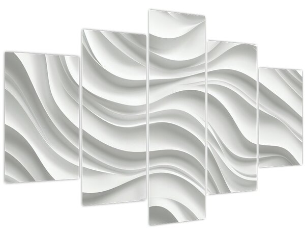 Slika - 3D bijeli valovi (150x105 cm)