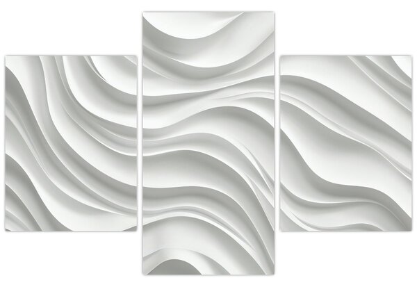 Slika - 3D bijeli valovi (90x60 cm)