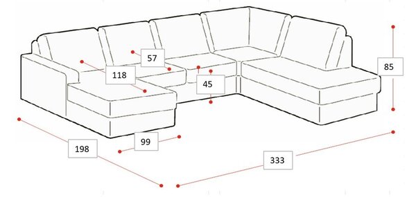 Bež kutna garnitura od šenila (s lijevim kutom/u obliku slova "U") Fabian – Scandic