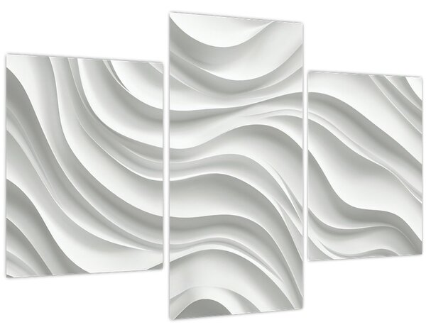 Slika - 3D bijeli valovi (90x60 cm)