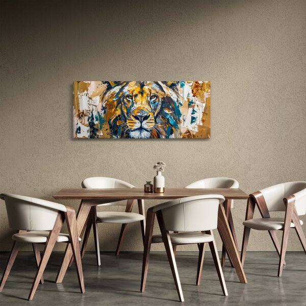Slika - Apstraktna uljana slika s lavom (120x50 cm)