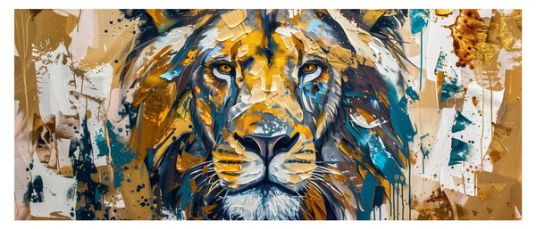 Slika - Apstraktna uljana slika s lavom (120x50 cm)