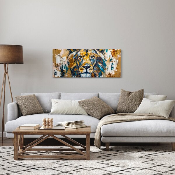 Slika - Apstraktna uljana slika s lavom (120x50 cm)