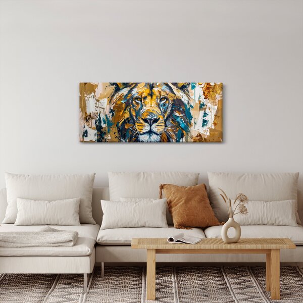 Slika - Apstraktna uljana slika s lavom (120x50 cm)