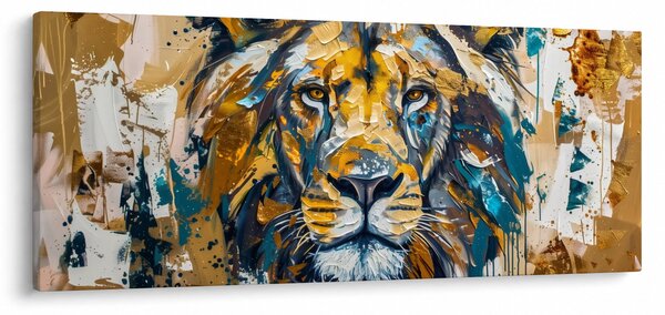 Slika - Apstraktna uljana slika s lavom (120x50 cm)