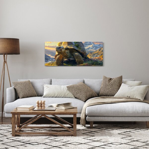Slika - Kornjača i planinski krajolik (120x50 cm)