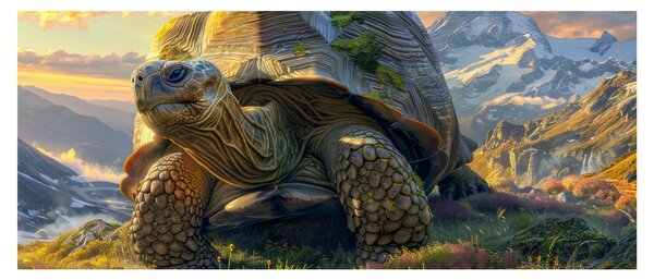 Slika - Kornjača i planinski krajolik (120x50 cm)