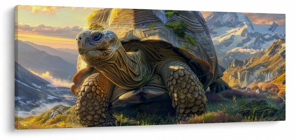 Slika - Kornjača i planinski krajolik (120x50 cm)