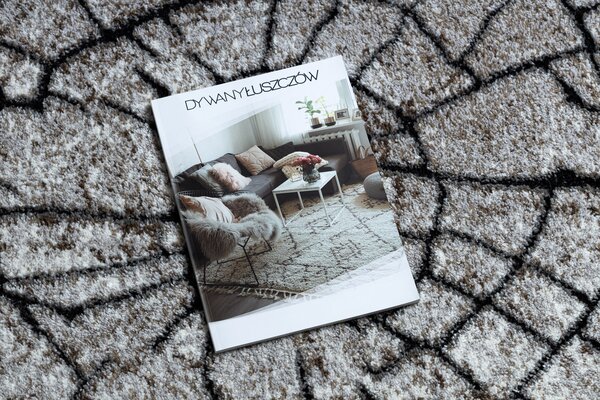 Tepih moderna COZY 8875 Drvo, deblo - Strukturne, dvije razine flora smeđa