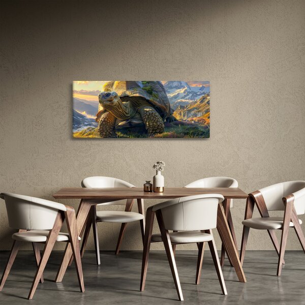 Slika - Kornjača i planinski krajolik (120x50 cm)