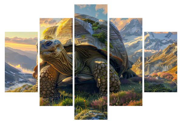 Slika - Kornjača i planinski krajolik (150x105 cm)