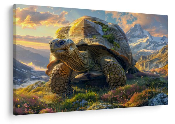 Slika - Kornjača i planinski krajolik (90x60 cm)