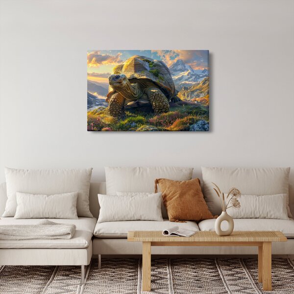 Slika - Kornjača i planinski krajolik (90x60 cm)
