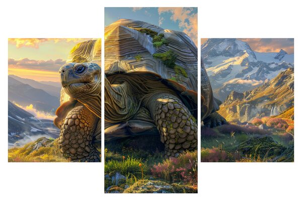 Slika - Kornjača i planinski krajolik (90x60 cm)