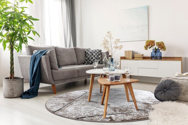 Tepih moderna COZY 8872 Krug Wall, geometrijski, trokuti - Strukturne, dvije razine flora smeđa