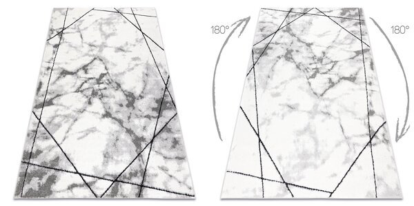 Tepih moderna COZY Lina, geometrijski, mramor - Strukturne, dvije razine flora Siva