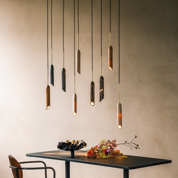 Viseće Svjetiljka DESIGN BY US, Marble Art, prigušiv, Smeđa / hrđa, Dnevna soba, Mramor, Dizajn