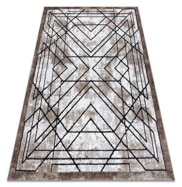 Tepih moderna COZY Tico, geometrijski - Strukturne, dvije razine flora smeđa