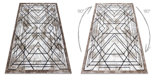 Tepih moderna COZY Tico, geometrijski - Strukturne, dvije razine flora smeđa