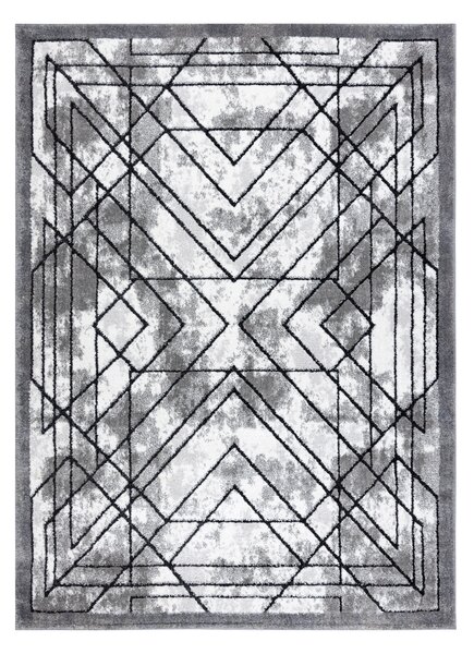 Tepih moderna COZY Tico, geometrijski - Strukturne, dvije razine flora Siva