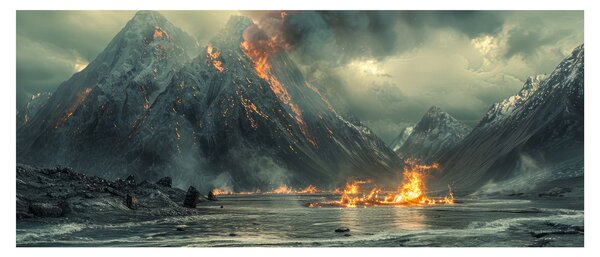 Slika - Vulkanska erupcija (120x50 cm)