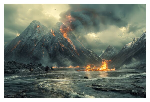 Slika - Vulkanska erupcija (90x60 cm)