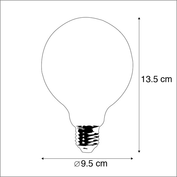 Set od 5 E27 prigušivih LED žarulja G95 zlatna 5W 380lm 2200K