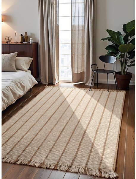 Krem ručno rađen juten tepih 160x230 cm Harvest Sierra – Elle Decoration