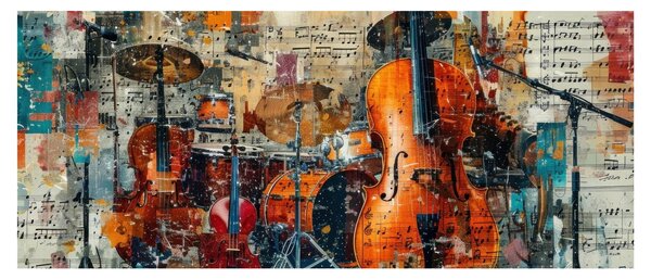 Slika - Glazbeni instrumenti (120x50 cm)