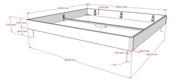 Bračni krevet od punog hrasta bez uzglavlja bez podnice 180x200 cm u prirodnoj boji Forrest – Vipack