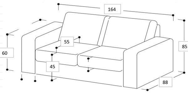 Krem sofa 164 cm Copenhagen – Scandic