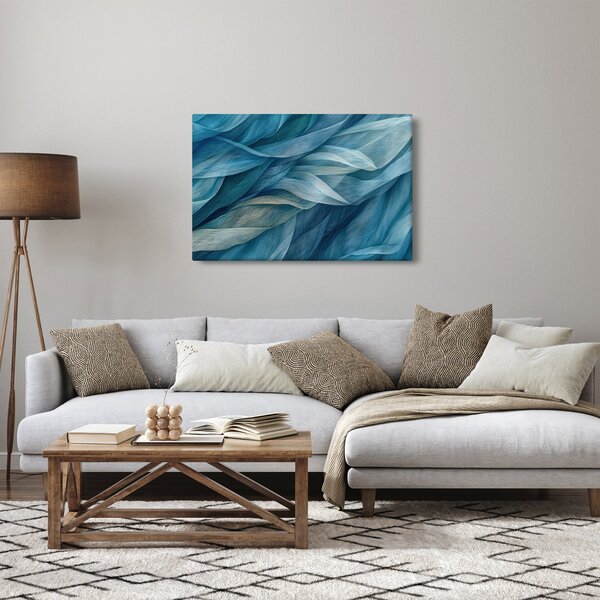 Slika - Plavi i bijeli valovi (90x60 cm)
