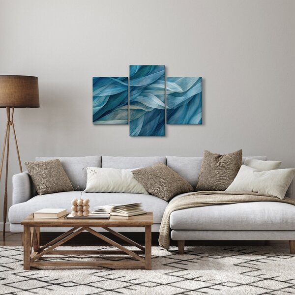 Slika - Plavi i bijeli valovi (90x60 cm)