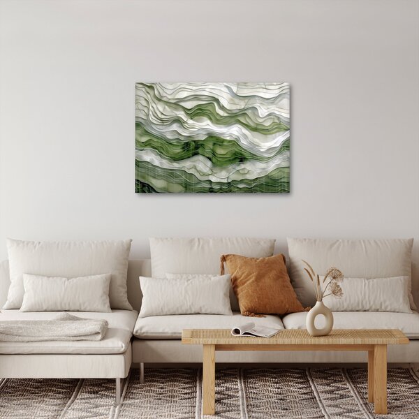 Slika - Zeleni i bijeli valovi (70x50 cm)