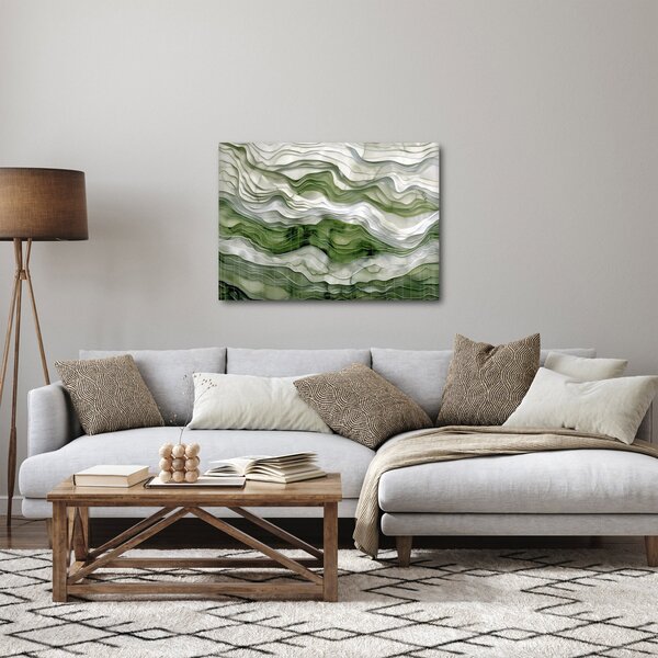Slika - Zeleni i bijeli valovi (70x50 cm)