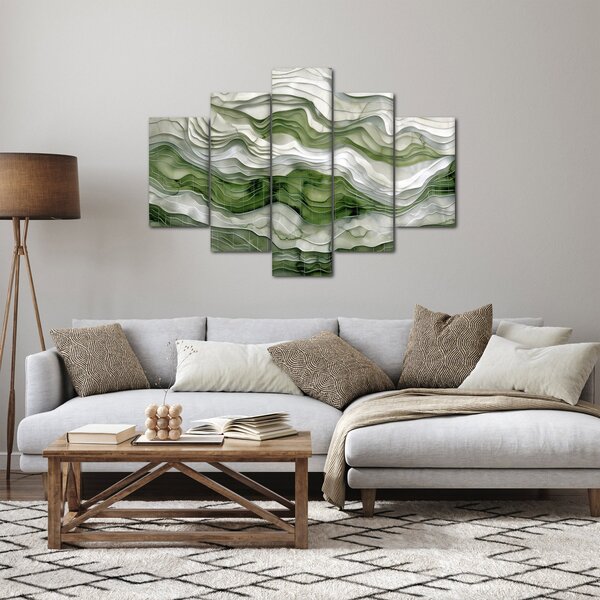 Slika - Zeleni i bijeli valovi (150x105 cm)