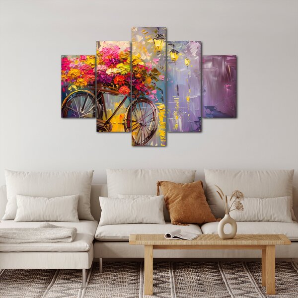 Slika - Kotač s cvijećem (150x105 cm)