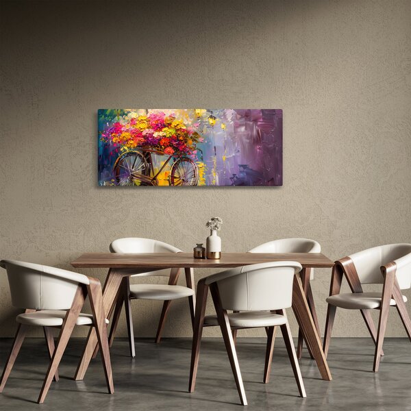 Slika - Kotač s cvijećem (120x50 cm)