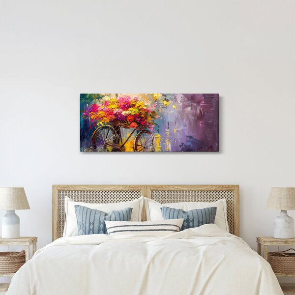 Slika - Kotač s cvijećem (120x50 cm)