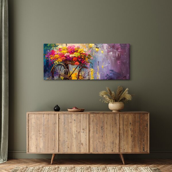 Slika - Kotač s cvijećem (120x50 cm)