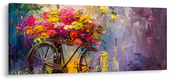 Slika - Kotač s cvijećem (120x50 cm)
