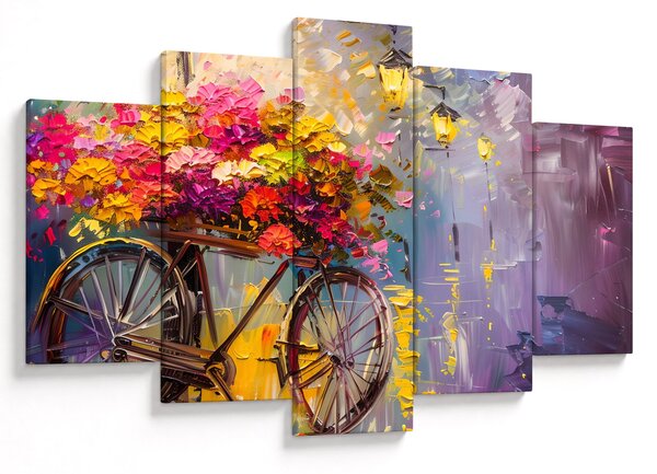 Slika - Kotač s cvijećem (150x105 cm)
