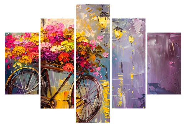 Slika - Kotač s cvijećem (150x105 cm)