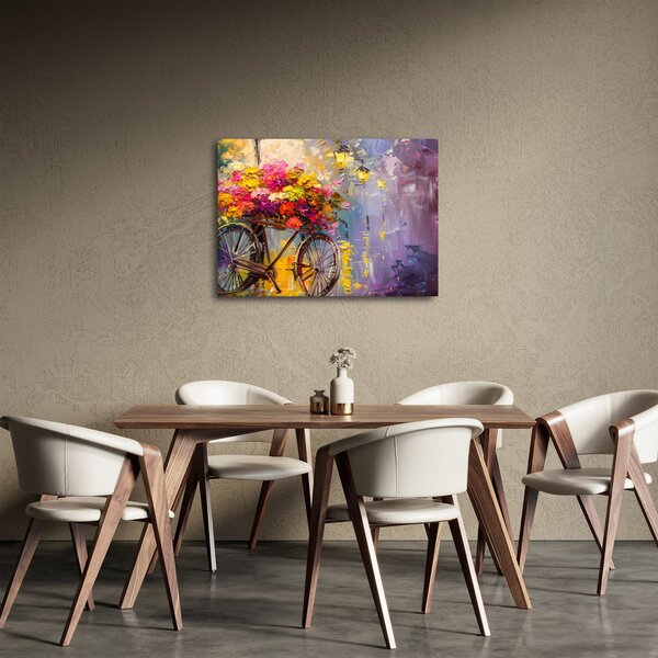 Slika - Kotač s cvijećem (70x50 cm)