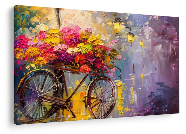 Slika - Kotač s cvijećem (90x60 cm)