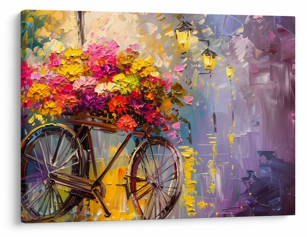 Slika - Kotač s cvijećem (70x50 cm)
