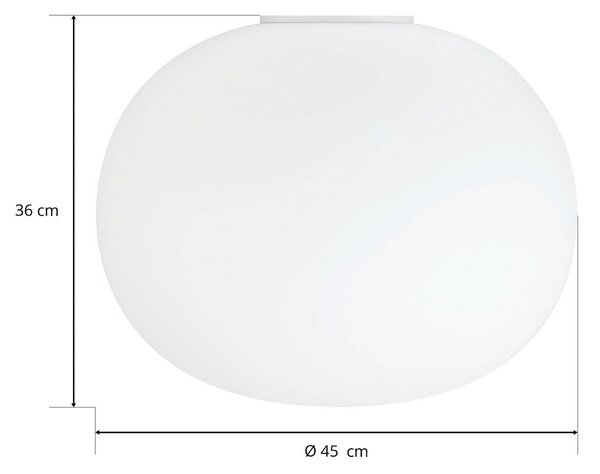 Stropne Svjetiljka FLOS, GLO-BALL, prigušiv, Bijela, Dnevna soba, Staklo, Dizajn