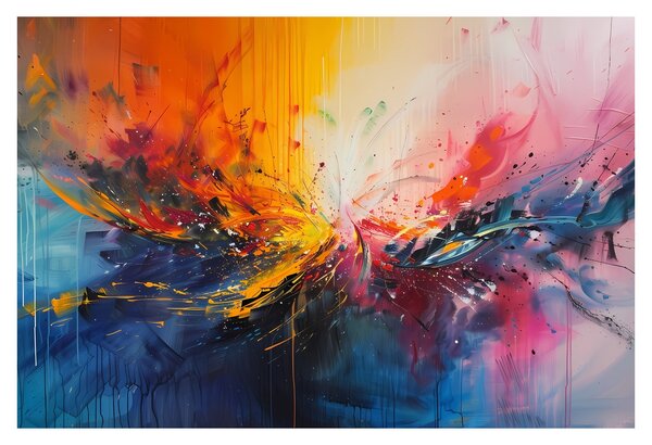 Slika - Apstrakcija boja (90x60 cm)