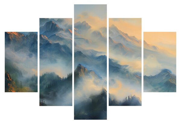 Slika - Naslikan planinski pejzaž (150x105 cm)